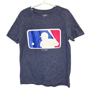 Genuine Merchandise Boys S 6-7 Baseball Graphic Crewneck Short Sleeve Shirt Blue